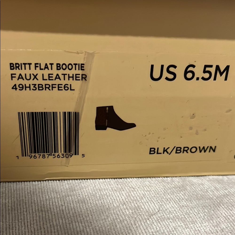 Michael Kors Black and Brown Britt Flat Bootie - Picture 2 of 5